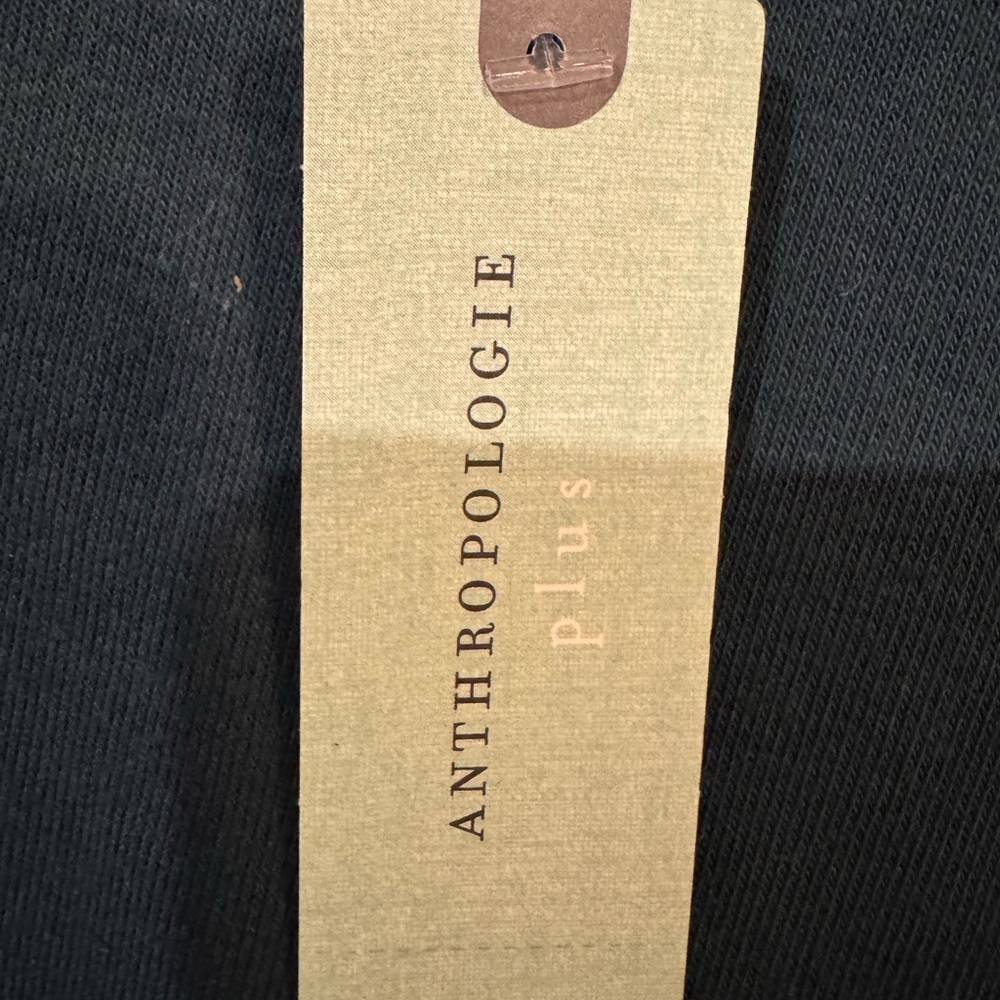 Anthropologie Plus Green Puff Sleeve Sweatshirt Hook Detail 1X NWT - Picture 7 of 8